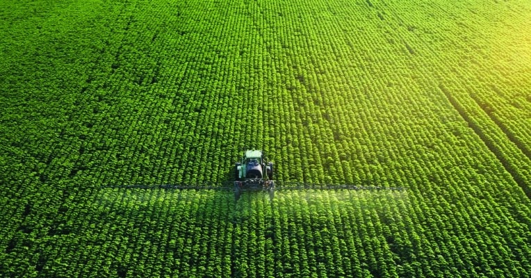 Foliar application on soybean field